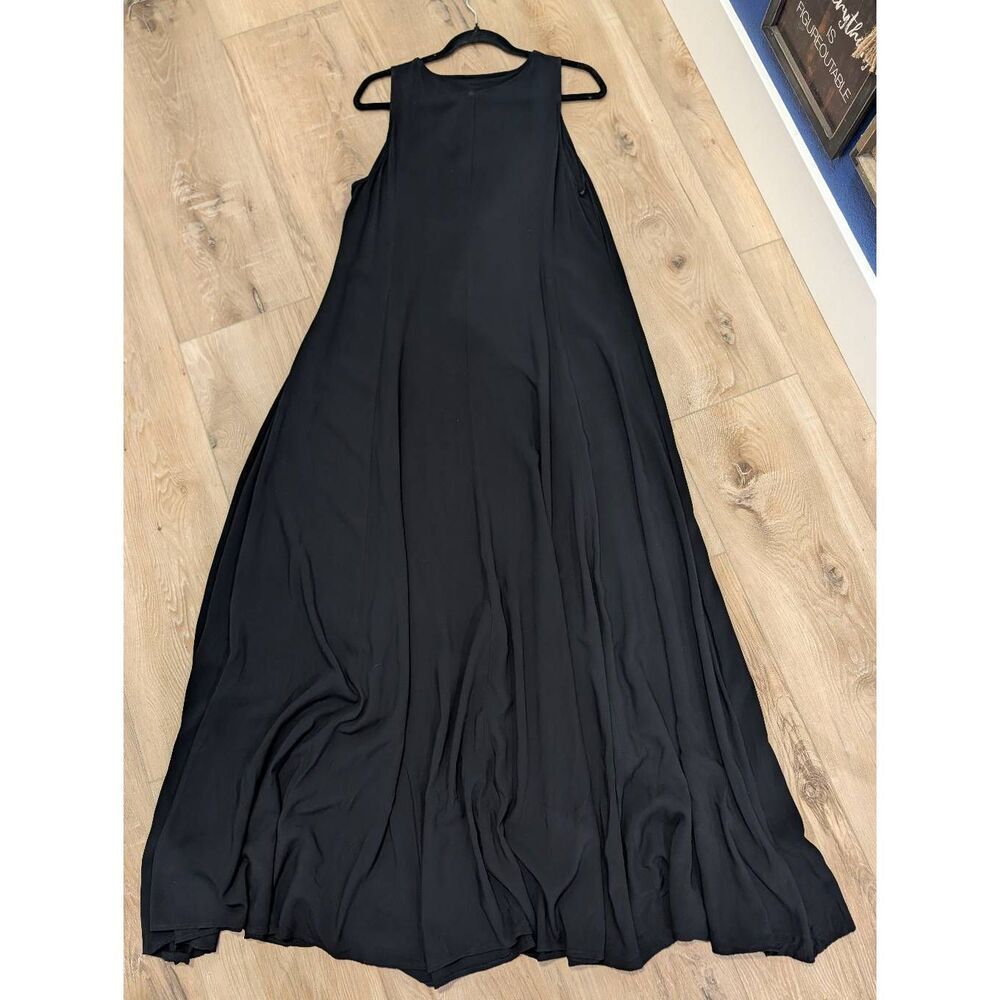 Torrid Black Lace Up Challis Trapeze Maxi Dress 00 Large Boho Gypsy Festival - Picture 7 of 16